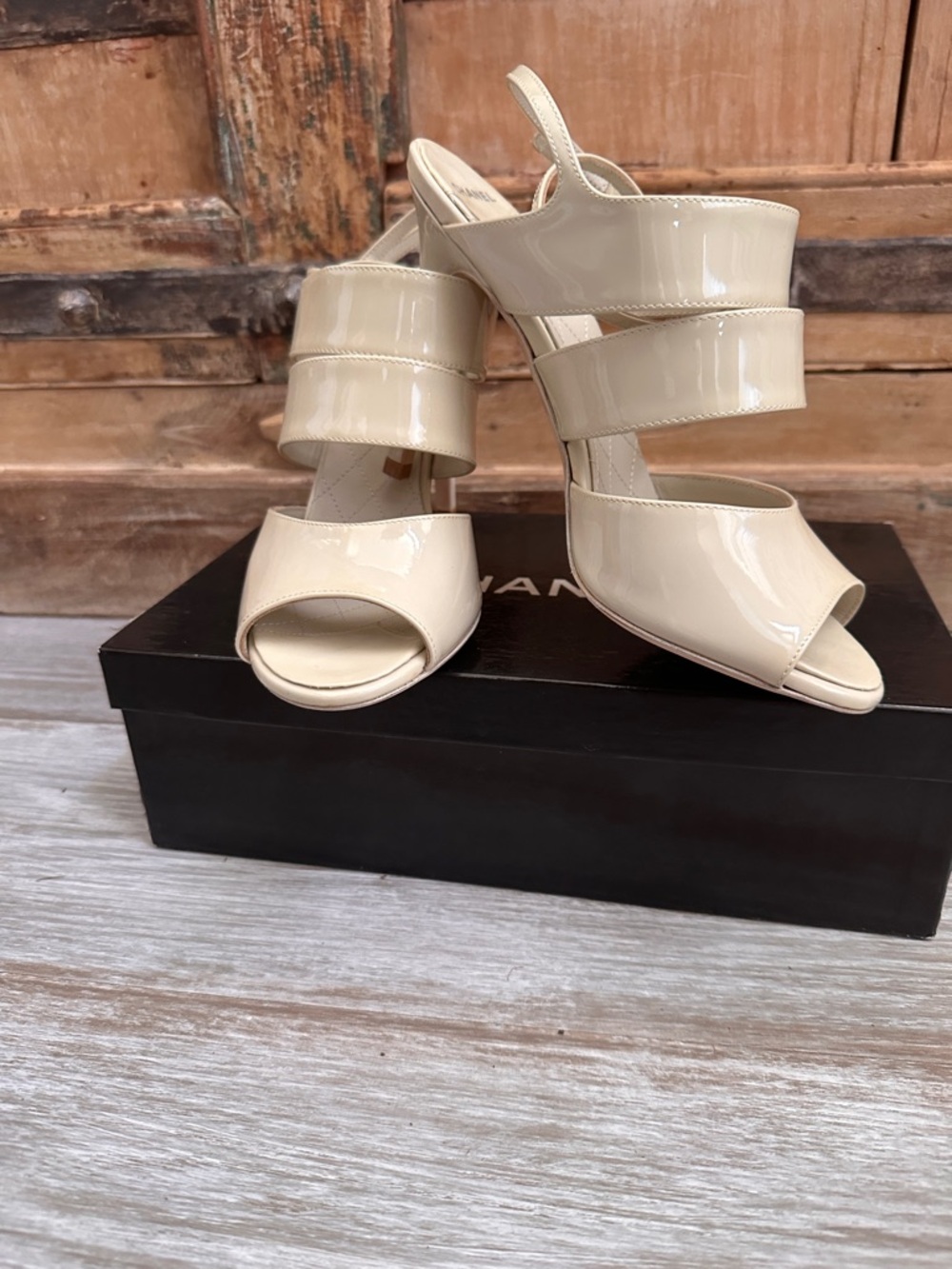 Chanel Sandals Women Cream PVC